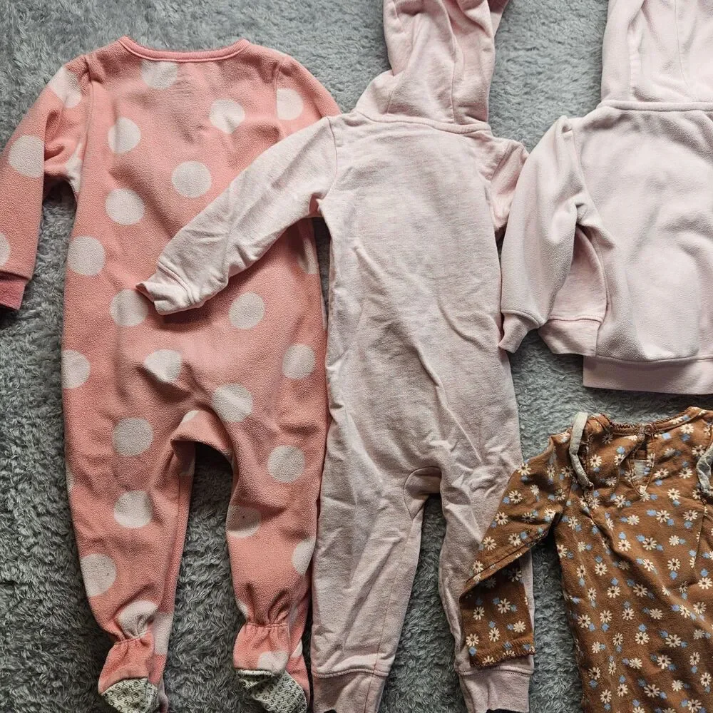 Carter's Baby Girl Clothing Bundle Pink Floral One Piece Size 12 Months
